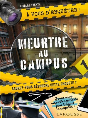 cover image of A vous d'enquêter- Meurtre au campus